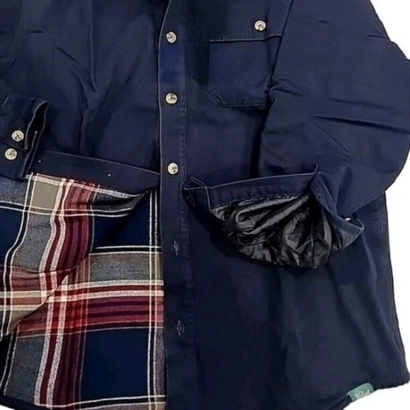 Woolrich Men's M Flannel Lined Shirt Jacket Signature Green Label Beige Shacket - Picture 13 of 13